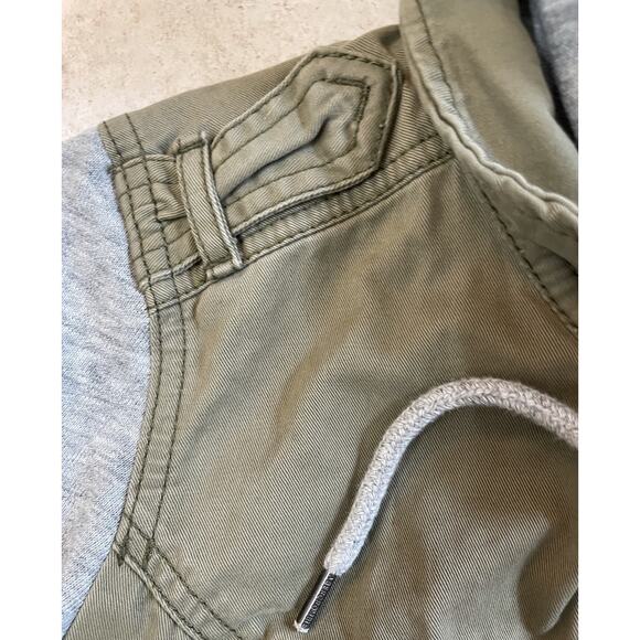Abercrombie Fitch Jacket Womens Medium Green Gray Hoodie Utility Gorp Grunge Y2K - Picture 9 of 11